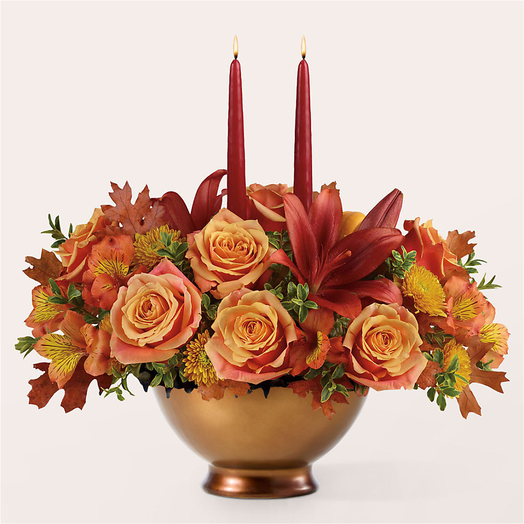 Harvest Table Centerpiece –  Velvet Leaf And Stem, Las Vegas NV