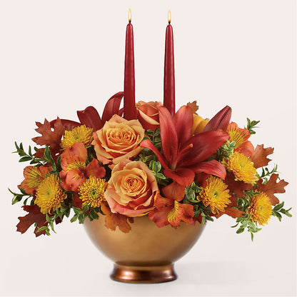 Harvest Table Centerpiece –  Velvet Leaf And Stem, Las Vegas NV