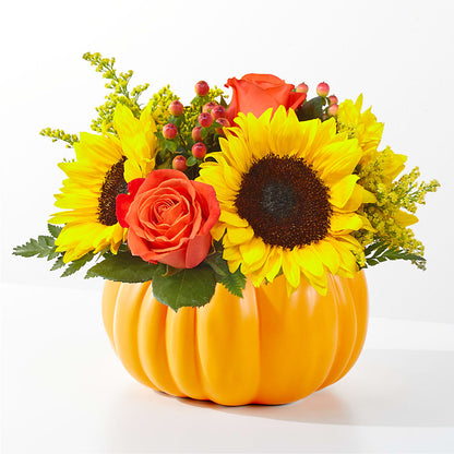 Pick of the Patch Pumpkin Bouquet –  Velvet Leaf And Stem, Las Vegas NV