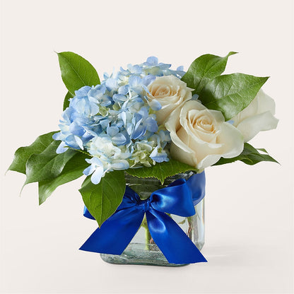 Sky Blue Delight Bouquet –  Velvet Leaf And Stem, Las Vegas NV