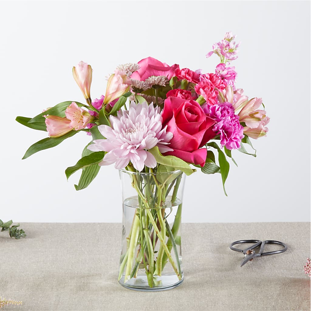Pink Ribbon - A Florist Original –  Velvet Leaf And Stem, Las Vegas NV