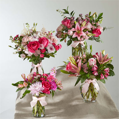 Pink Ribbon - A Florist Original –  Velvet Leaf And Stem, Las Vegas NV