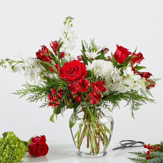 Merry Moment Bouquet – A Florist Original –  Velvet Leaf And Stem, Las Vegas NV