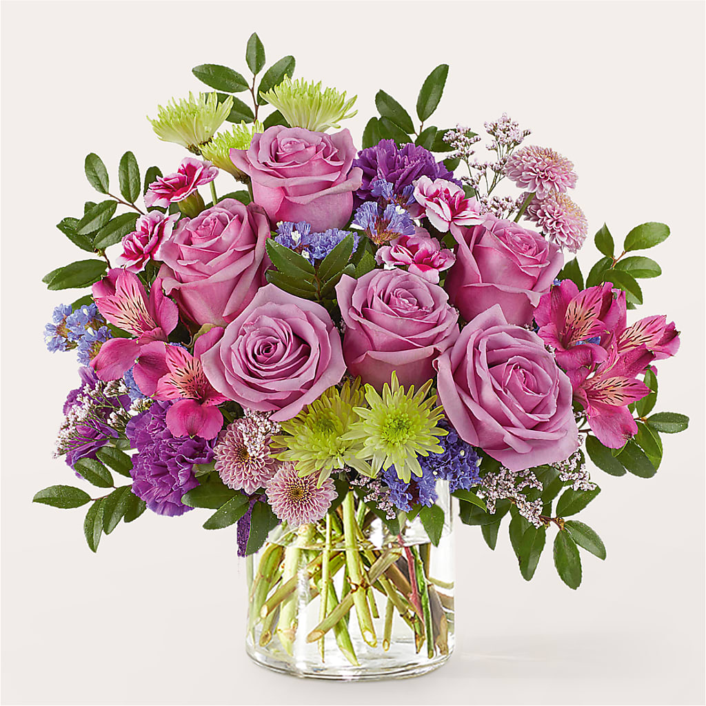 Glass Half Full Bouquet –  Velvet Leaf And Stem, Las Vegas NV
