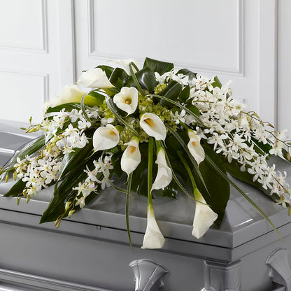 Angel Wings Casket Spray –  Velvet Leaf And Stem, Las Vegas NV