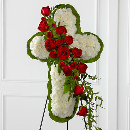 Floral Cross Easel –  Velvet Leaf And Stem, Las Vegas NV