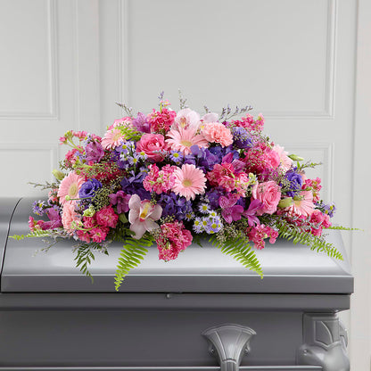 Glorious Garden Casket Spray –  Velvet Leaf And Stem, Las Vegas NV