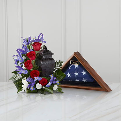 Patriotic Tribute Arrangement –  Velvet Leaf And Stem, Las Vegas NV