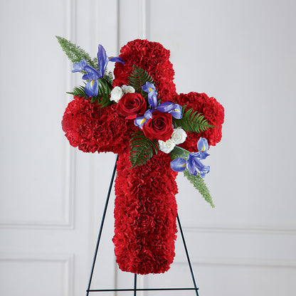 Faithful Hero Floral Cross –  Velvet Leaf And Stem, Las Vegas NV
