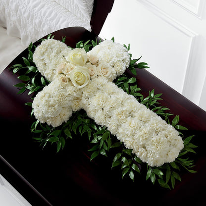 Peaceful Memories Casket Spray (Standard) –  Velvet Leaf And Stem, Las Vegas NV