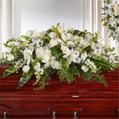 Abundance Casket Spray –  Velvet Leaf And Stem, Las Vegas NV