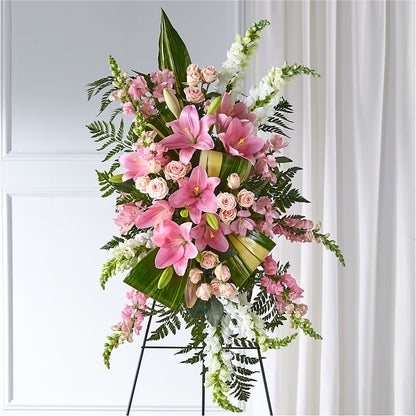 Elegant Embrace Standing Spray –  Velvet Leaf And Stem, Las Vegas NV