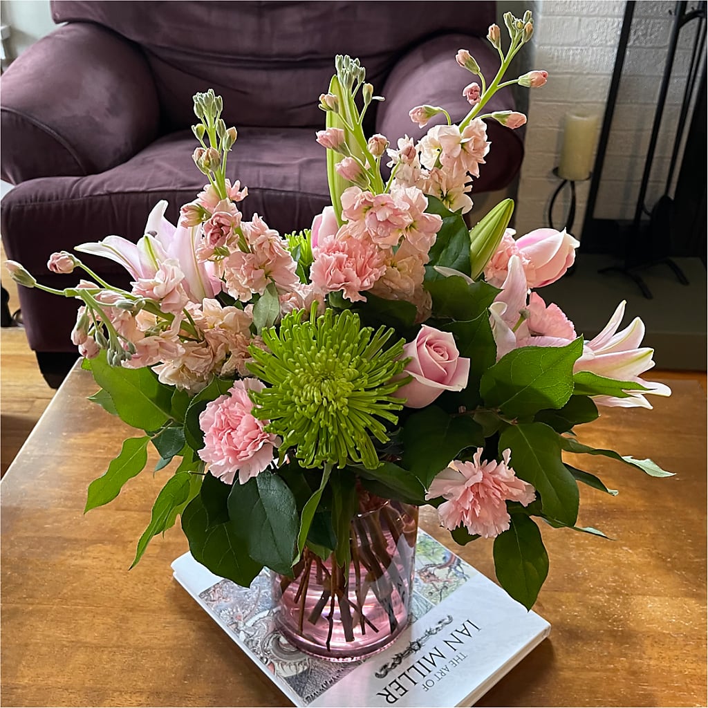 Pretty in Pink Bouquet –  Velvet Leaf And Stem, Las Vegas NV