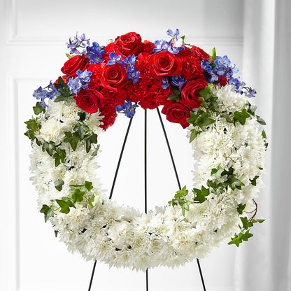 Patriotic Passion Wreath –  Velvet Leaf And Stem, Las Vegas NV
