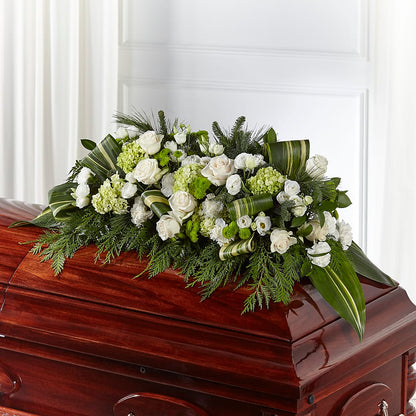 Hopeful Gesture Casket Spray –  Velvet Leaf And Stem, Las Vegas NV