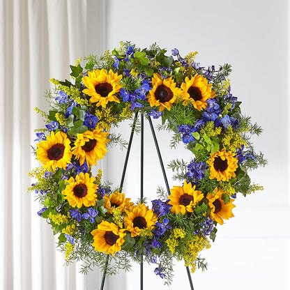 Bright Rays Wreath –  Velvet Leaf And Stem, Las Vegas NV