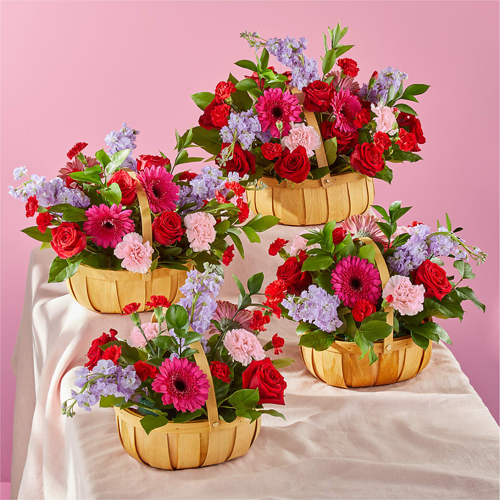 Pink Picnic Basket –  Velvet Leaf And Stem, Las Vegas NV