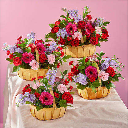 Pink Picnic Basket –  Velvet Leaf And Stem, Las Vegas NV