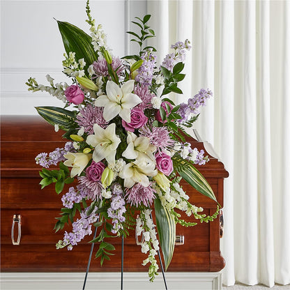 Grateful Hearts Standing Spray –  Velvet Leaf And Stem, Las Vegas NV