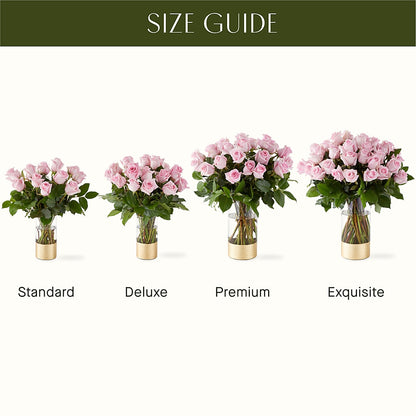 Picture Perfect Pink Rose Bouquet –  Velvet Leaf And Stem, Las Vegas NV