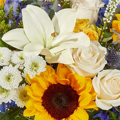 Wonderfully Sunny Bouquet –  Velvet Leaf And Stem, Las Vegas NV