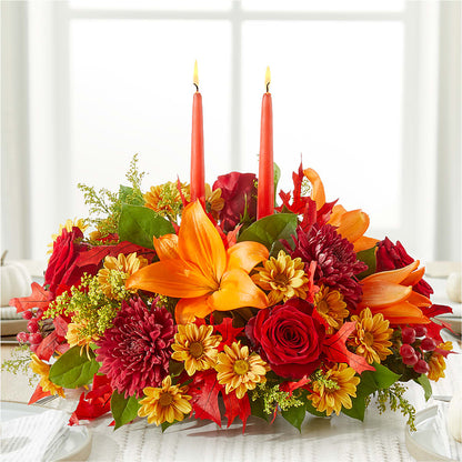 Autumn's Embrace Centerpiece –  Velvet Leaf And Stem, Las Vegas NV
