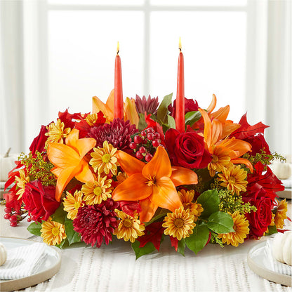 Autumn's Embrace Centerpiece –  Velvet Leaf And Stem, Las Vegas NV