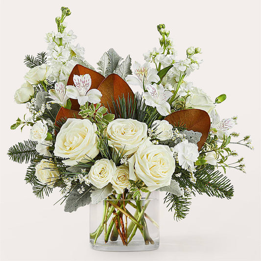 Fresh Snowfall Bouquet –  Velvet Leaf And Stem, Las Vegas NV