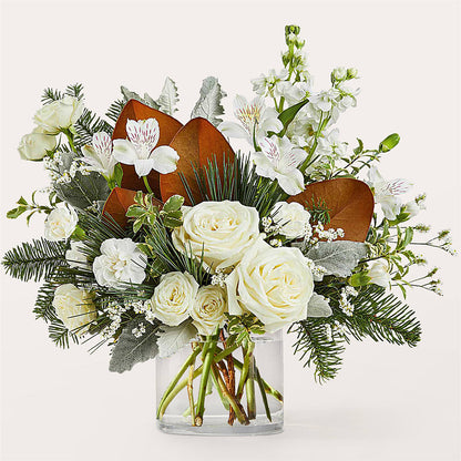 Fresh Snowfall Bouquet –  Velvet Leaf And Stem, Las Vegas NV