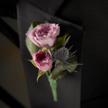 Veronica Boutonniere –  Velvet Leaf And Stem, Las Vegas NV