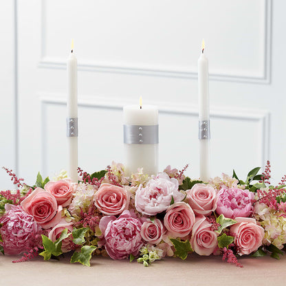Worldwide Romance Unity Candle Arrangement –  Velvet Leaf And Stem, Las Vegas NV