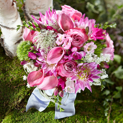 Pink Profusion Bouquet –  Velvet Leaf And Stem, Las Vegas NV