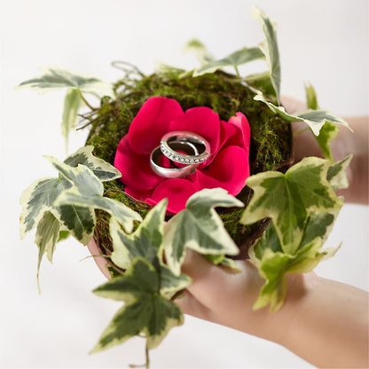 Lila Rose Ring Nest –  Velvet Leaf And Stem, Las Vegas NV