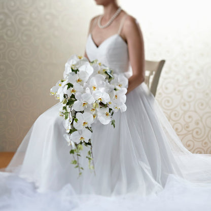 Classic White Bouquet –  Velvet Leaf And Stem, Las Vegas NV