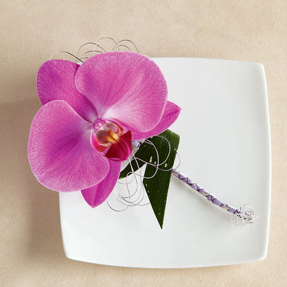 Glorious Boutonniere –  Velvet Leaf And Stem, Las Vegas NV