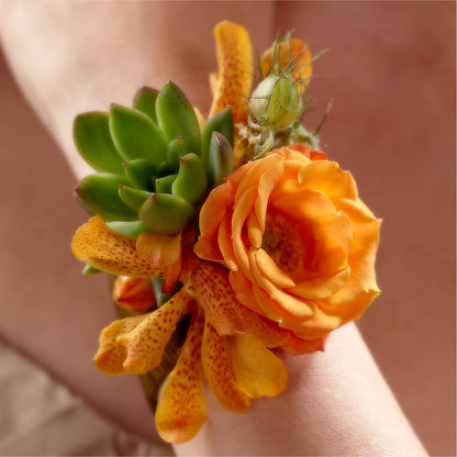 Irresistible Love Wrist Corsage –  Velvet Leaf And Stem, Las Vegas NV