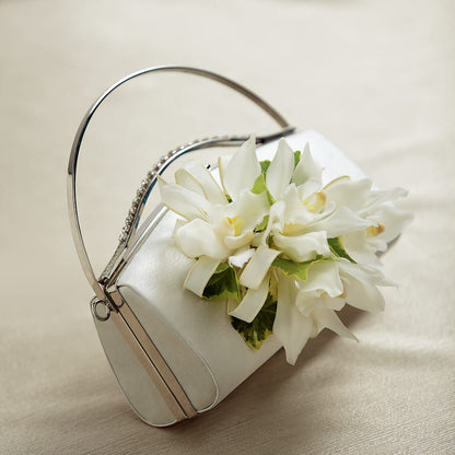 White Purse Decor –  Velvet Leaf And Stem, Las Vegas NV