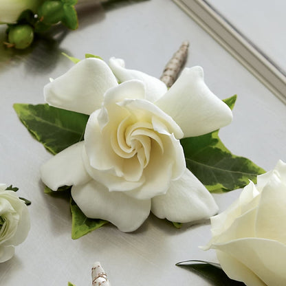 Gardenia Boutonniere –  Velvet Leaf And Stem, Las Vegas NV